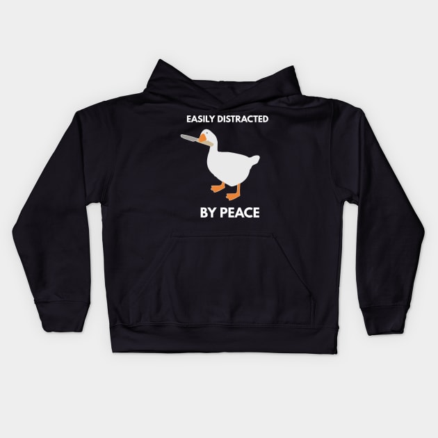 easily distracted by peace Kids Hoodie by senpaistore101